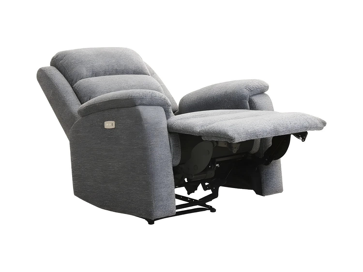 Fauteuil relax électrique en tissu gris NEVERS