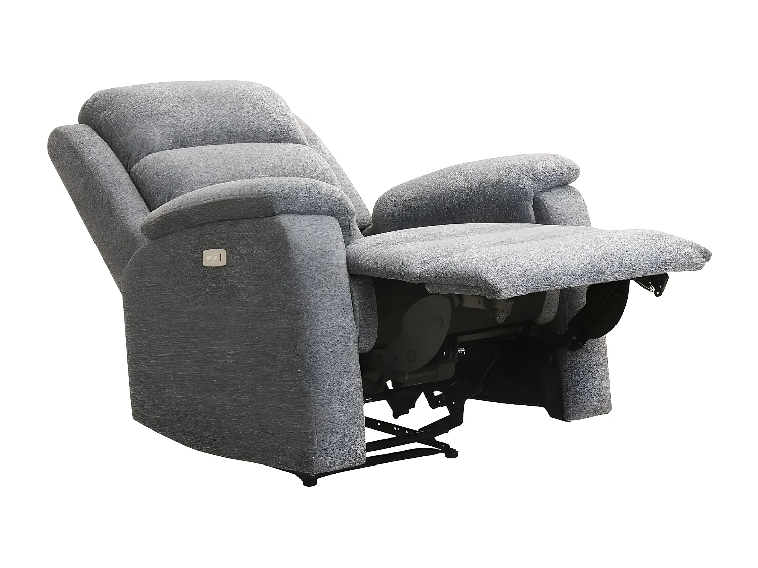 Fauteuil relax électrique en tissu gris NEVERS