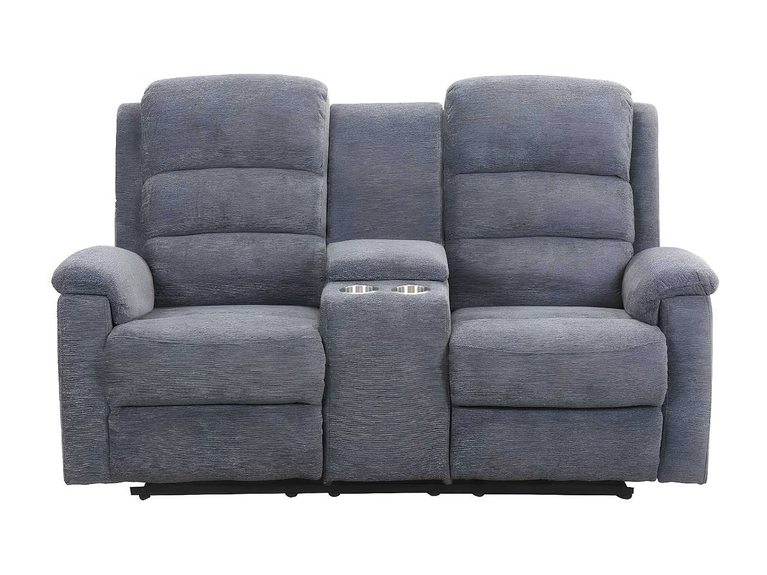 Relaxsofa elektrisch 2-Sitzer - Stoff - Grau - NEVERS
