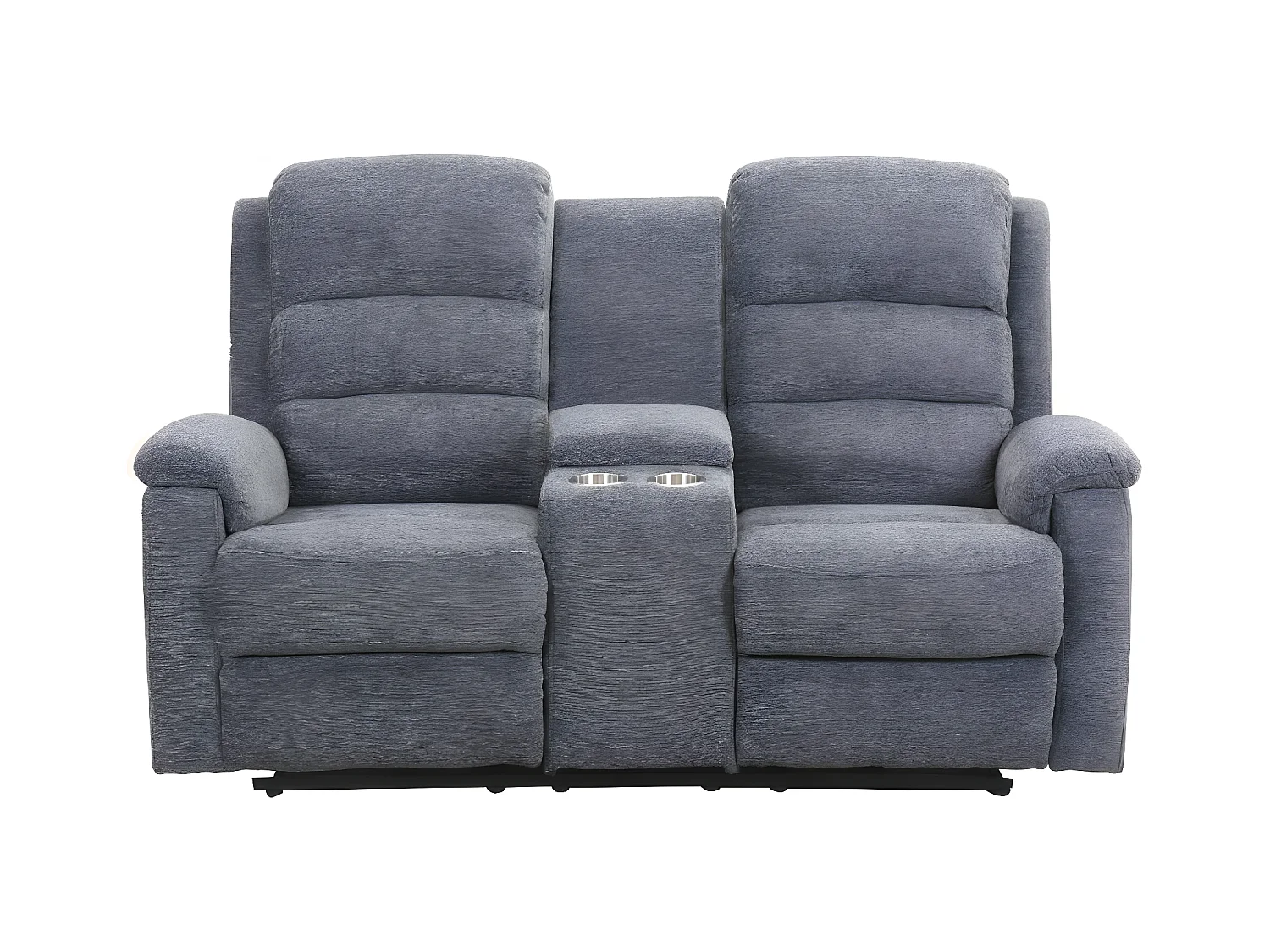 Elektrische tweezits relaxbank van stof met plateau NEVERS - Antraciet