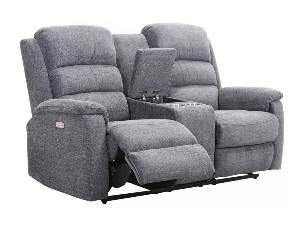 Kauf Unique Relaxsofa elektrisch 2-Sitzer - Stoff - Anthrazit - NEVERS