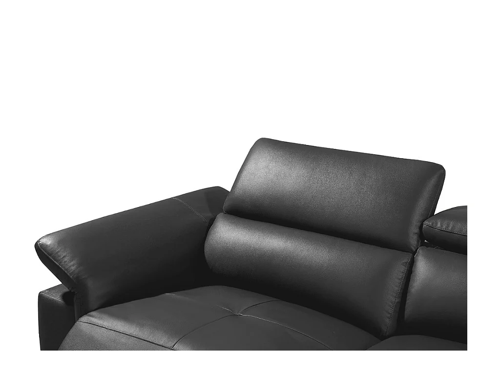 Relaxsofa Ecksofa Leder elektrisch - Ecke Rechts - Anthrazit - PASCALINE