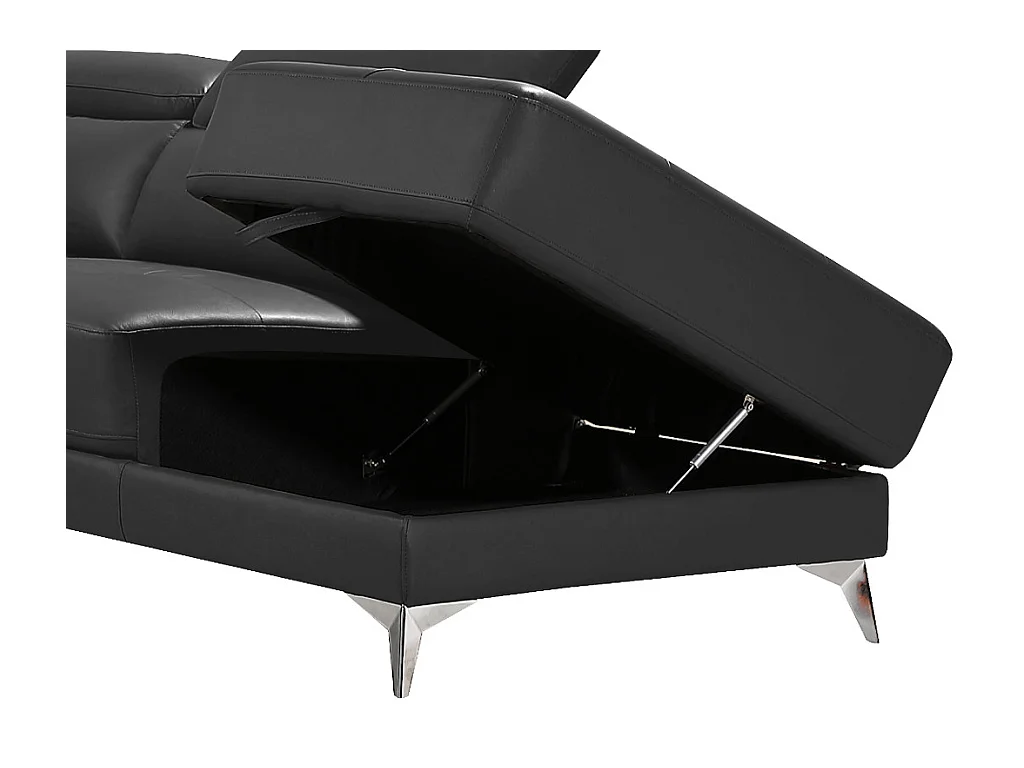 Relaxsofa Ecksofa Leder elektrisch - Ecke Rechts - Anthrazit - PASCALINE