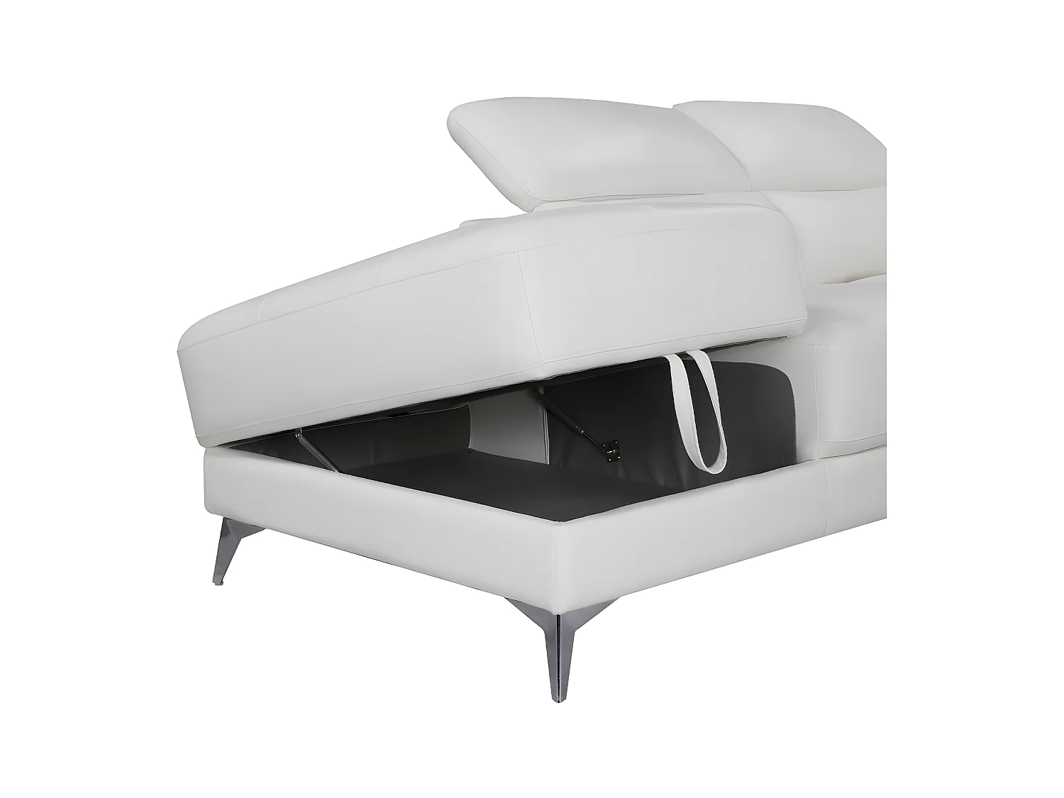 Relaxsofa Ecksofa Leder elektrisch - Ecke Links - Elfenbein - PASCALINE