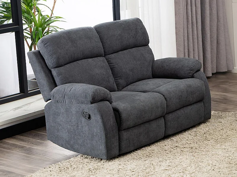 Relaxsofa 2-Sitzer - Stoff - Anthrazit - TOLZANO