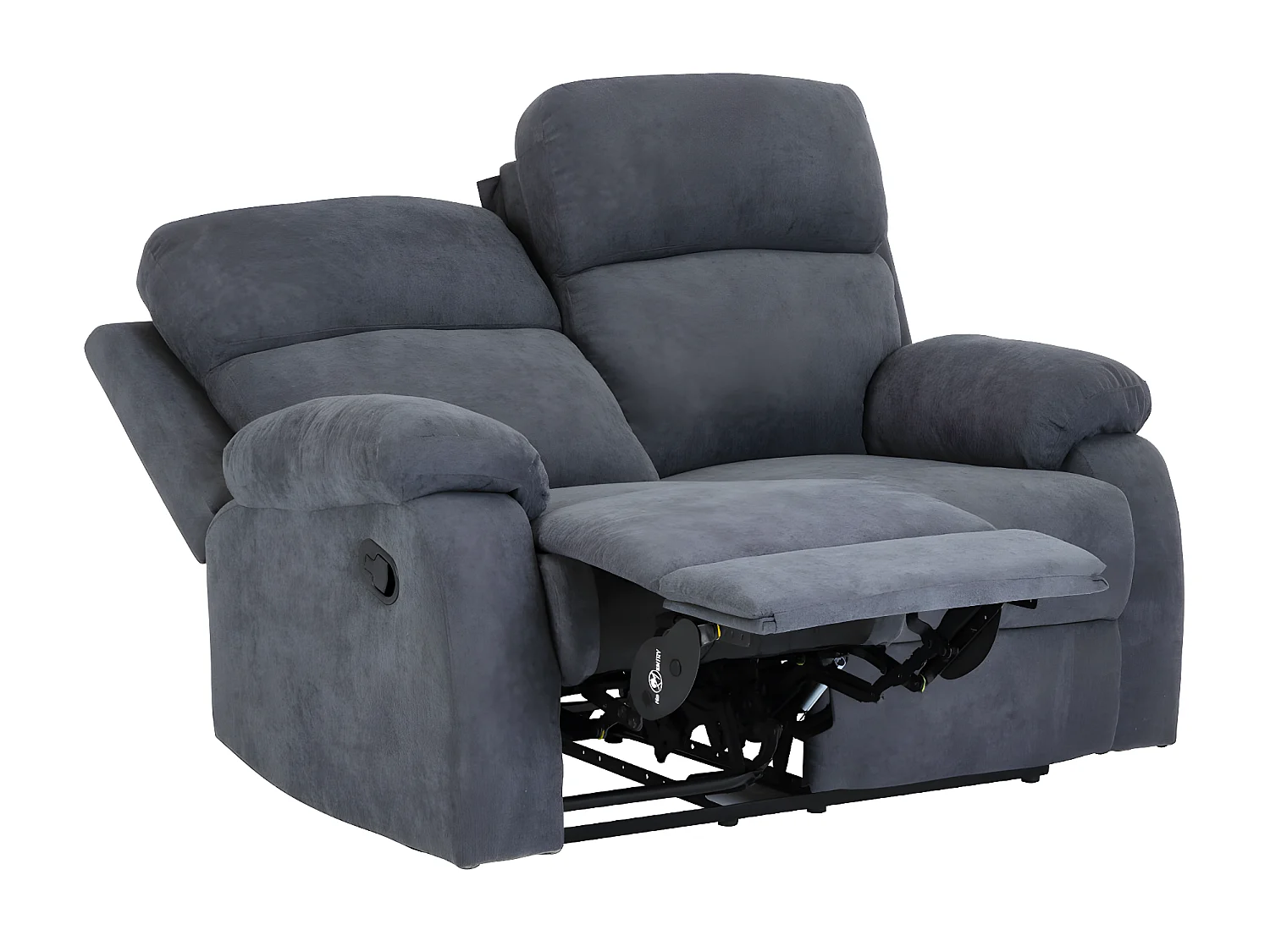 Canapé 2 places relax en tissu TOLZANO - Anthracite