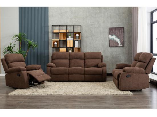 vente unique Fauteuil relax en tissu TOLZANO - Marron