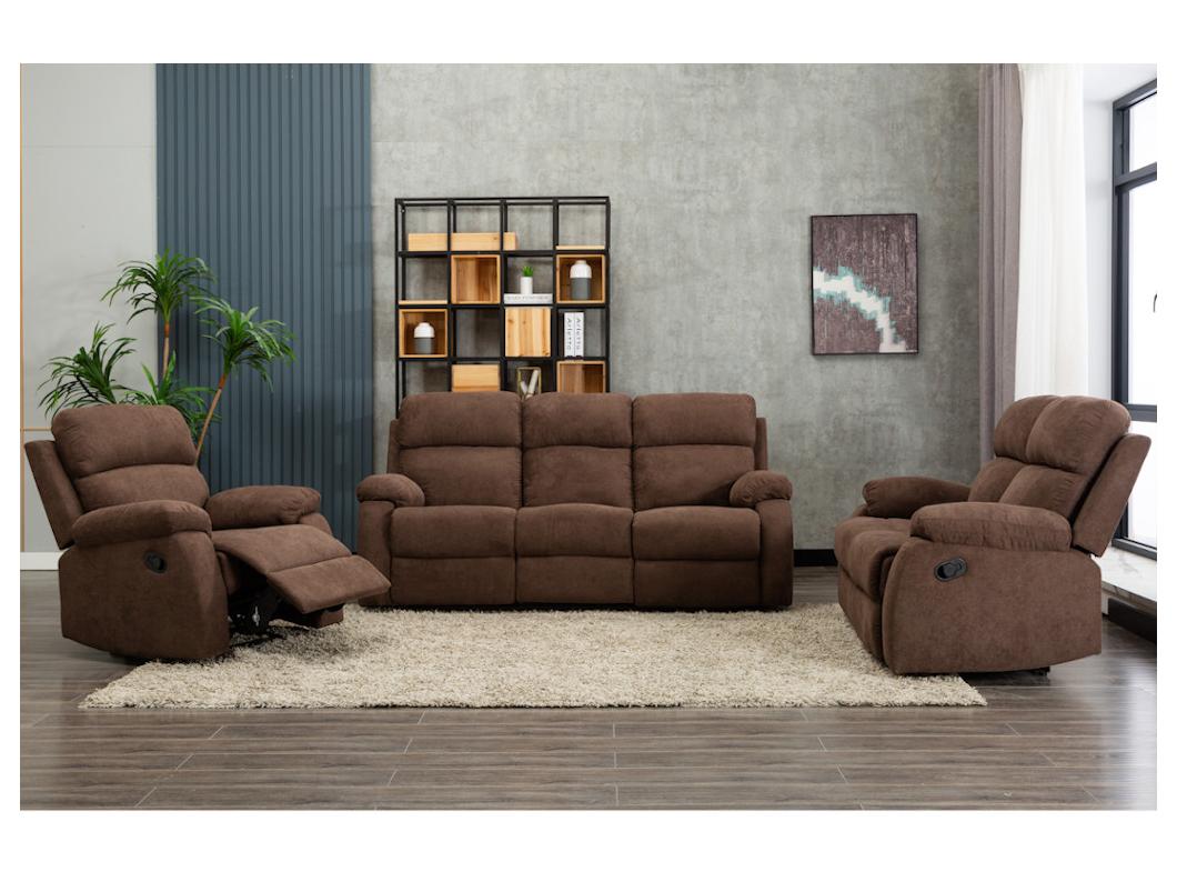 Fauteuil relax en tissu TOLZANO - Marron