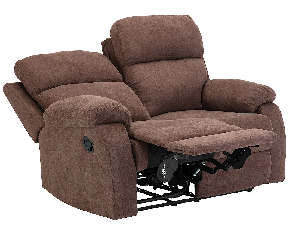 Canapé 2 places relax en tissu TOLZANO - Marron
