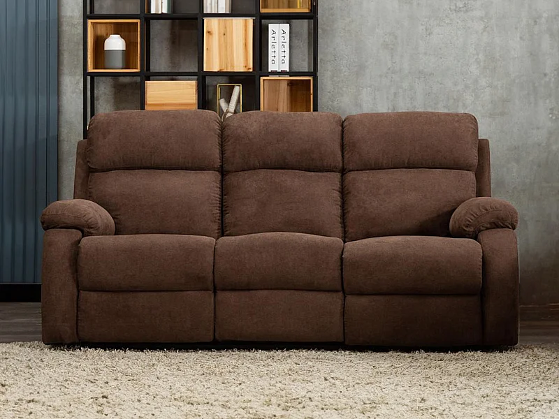 Relaxsofa 3-Sitzer - Stoff - Braun - TOLZANO