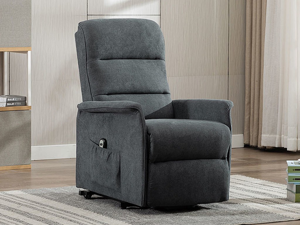 Relaxsessel Fernsehsessel elektrisch - Stoff - Anthrazit - CAPUCINE günstig online kaufen