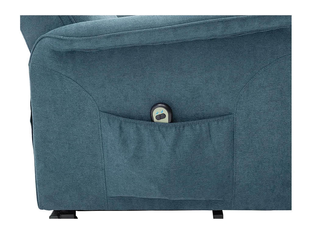 Fauteuil releveur électrique en tissu bleu CAPUCINE