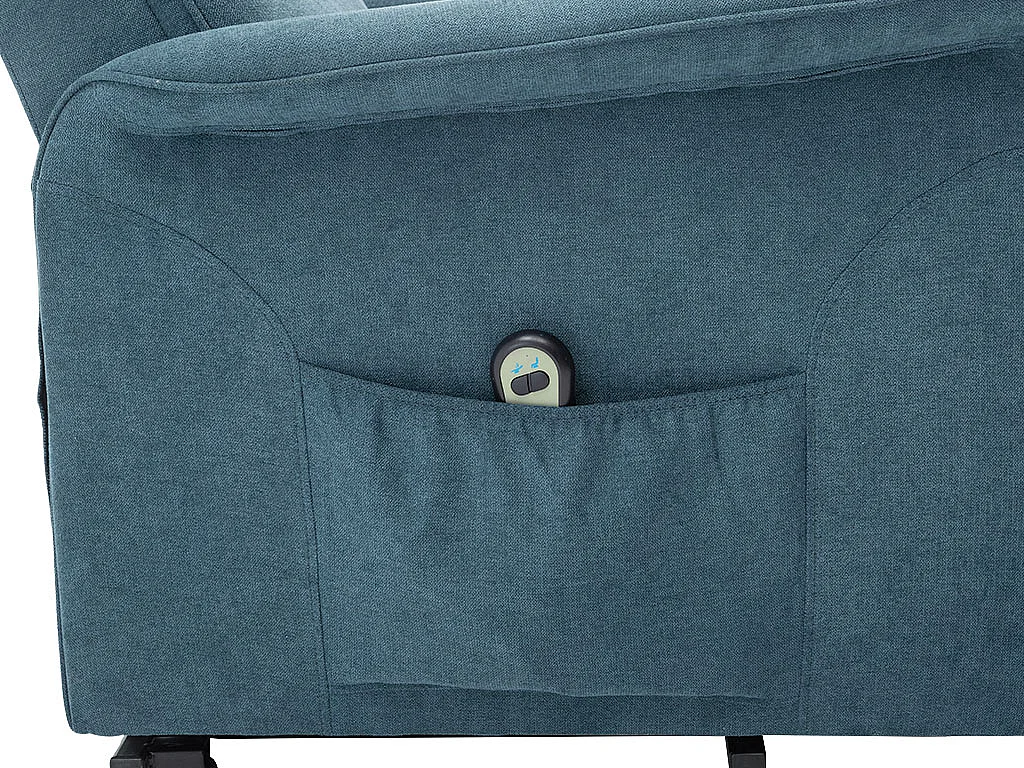 Fauteuil releveur électrique en tissu bleu CAPUCINE
