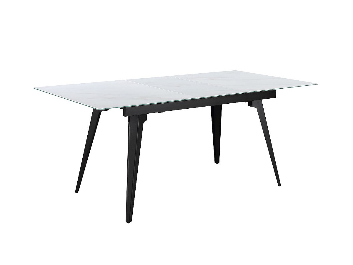 Esstisch CELIA - Ausziehbar - Glas & Metall - Marmor-Optik
