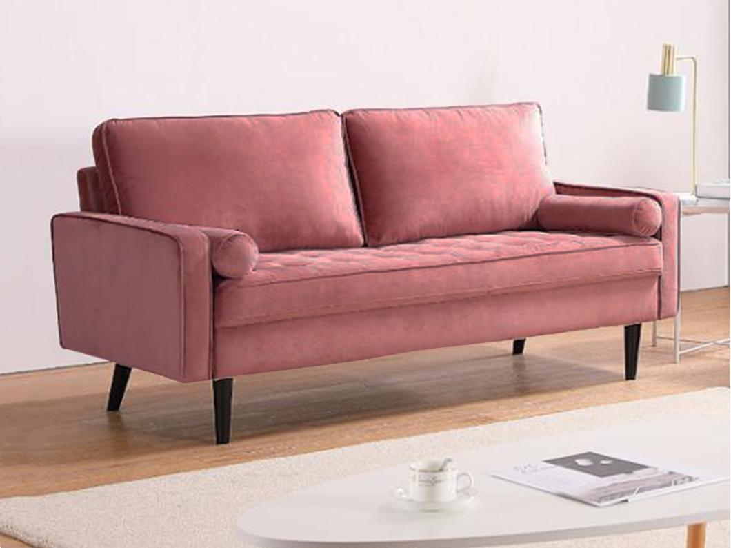 Sofa 3-Sitzer - Samt - Altrosa - FLEUET