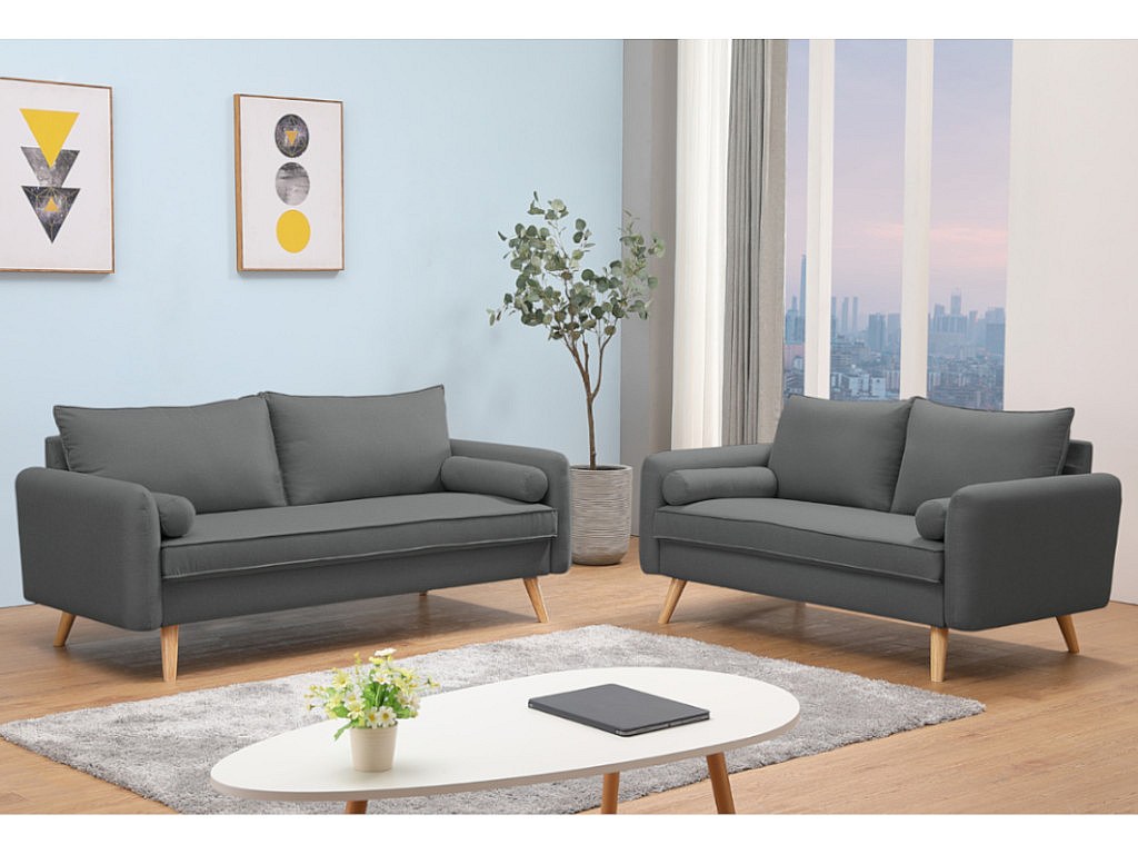 2-Sitzer-Sofa RAPAZAN - Stoff - Anthrazit