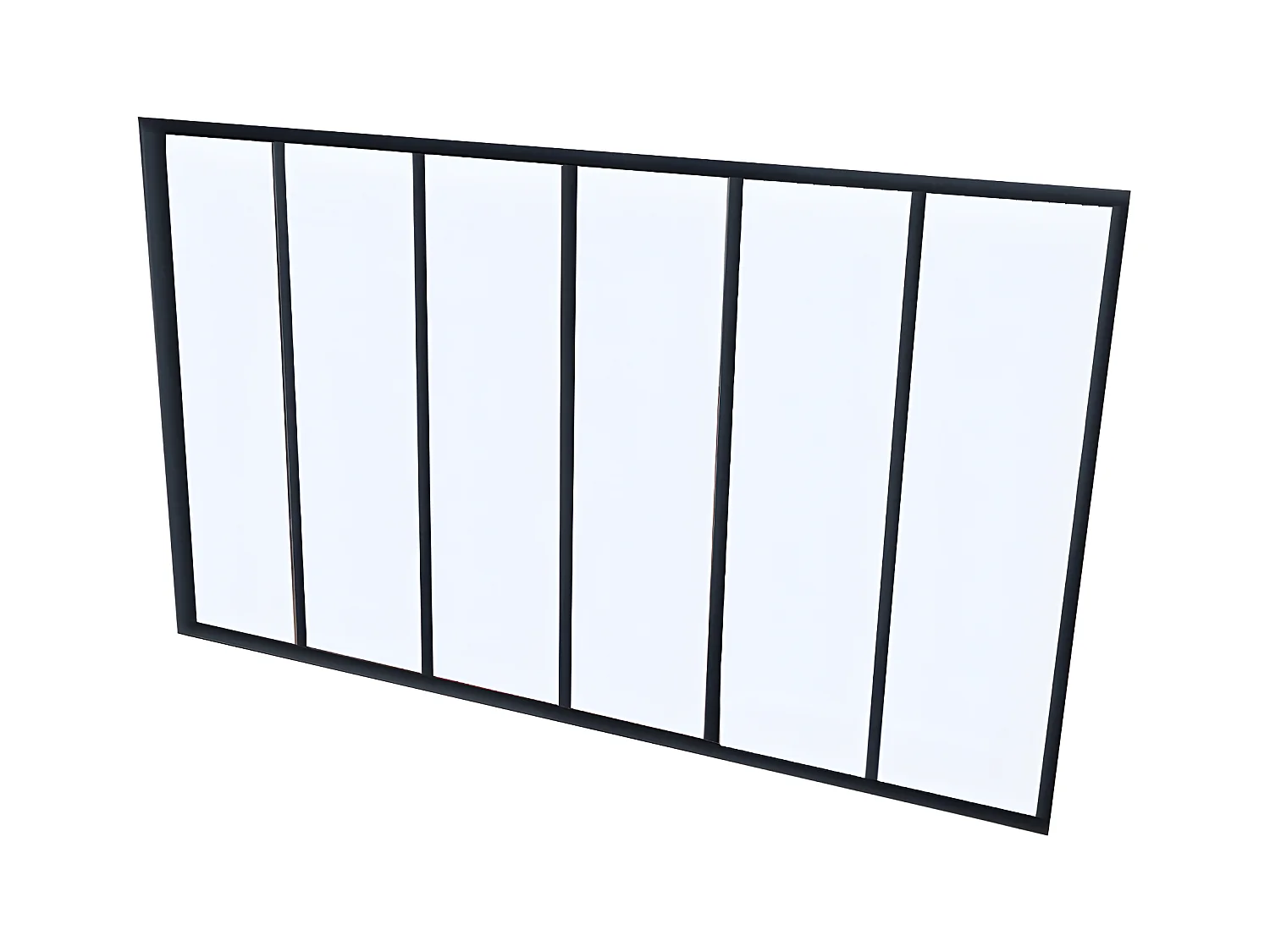 Cristalera atelier BAYVIEW de aluminio termolacado negro - 180x105 cm