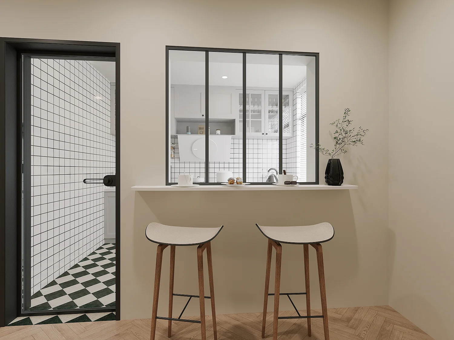 Atelier-Glaswand - 120 x 105 cm - thermolackiertes Aluminium - Schwarz - BAYVIEW