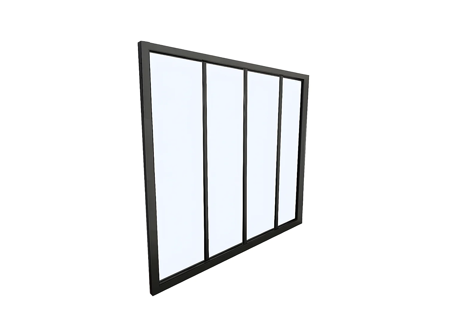 Cristalera atelier BAYVIEW de aluminio termolacado negro - 120x105 cm