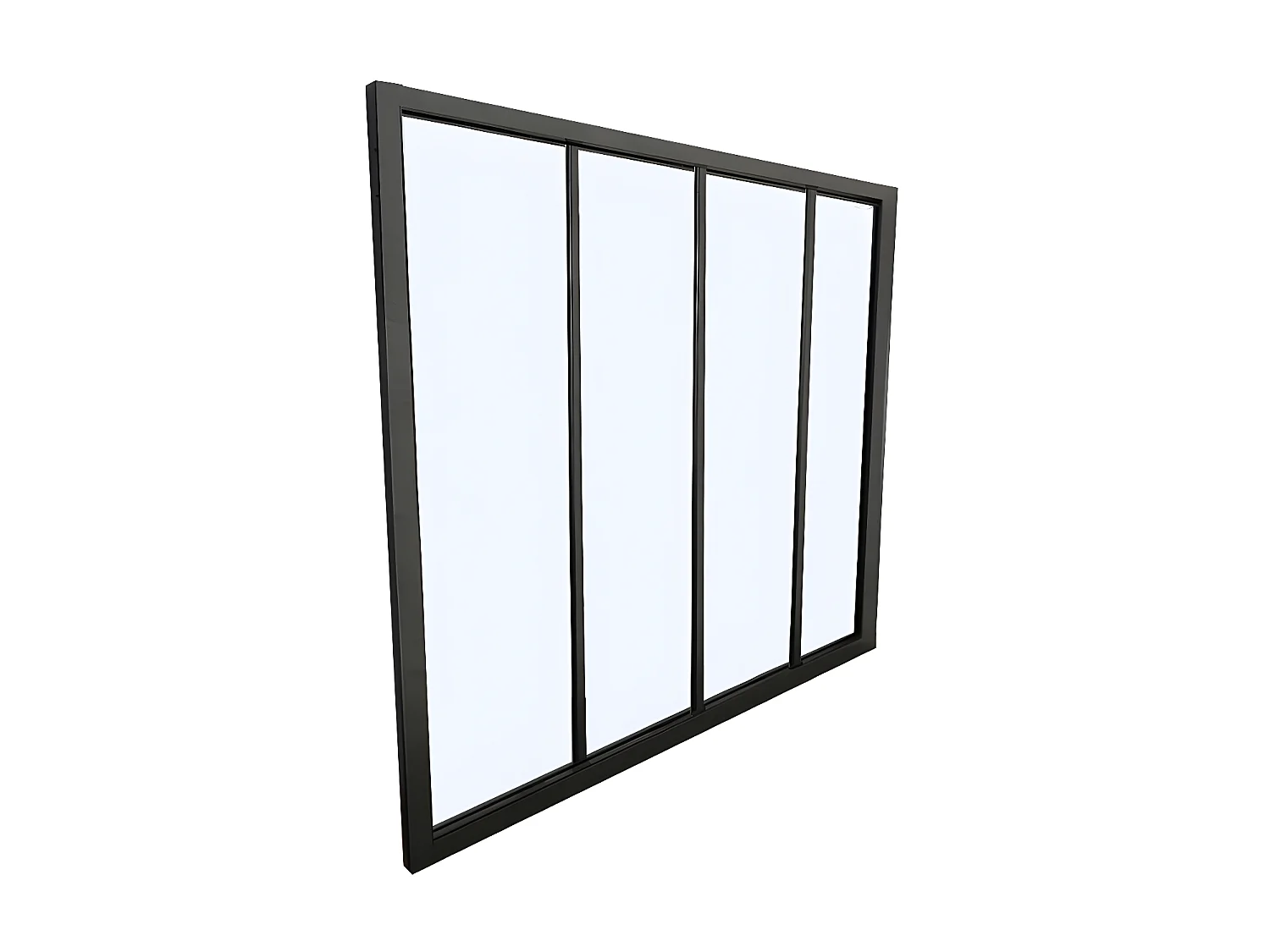 Verrière atelier en aluminium thermolaqué - 120x105 cm - Noir - BAYVIEW