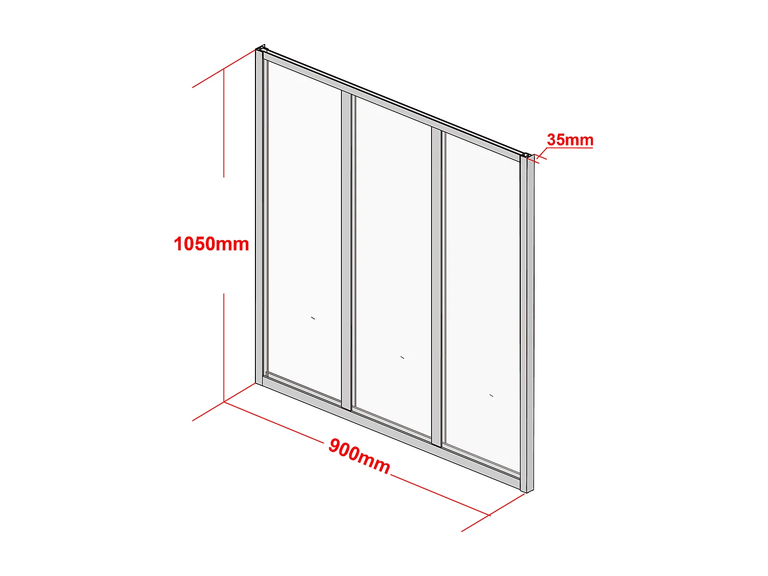 Cristalera atelier BAYVIEW de aluminio termolacado negro - 90x105 cm