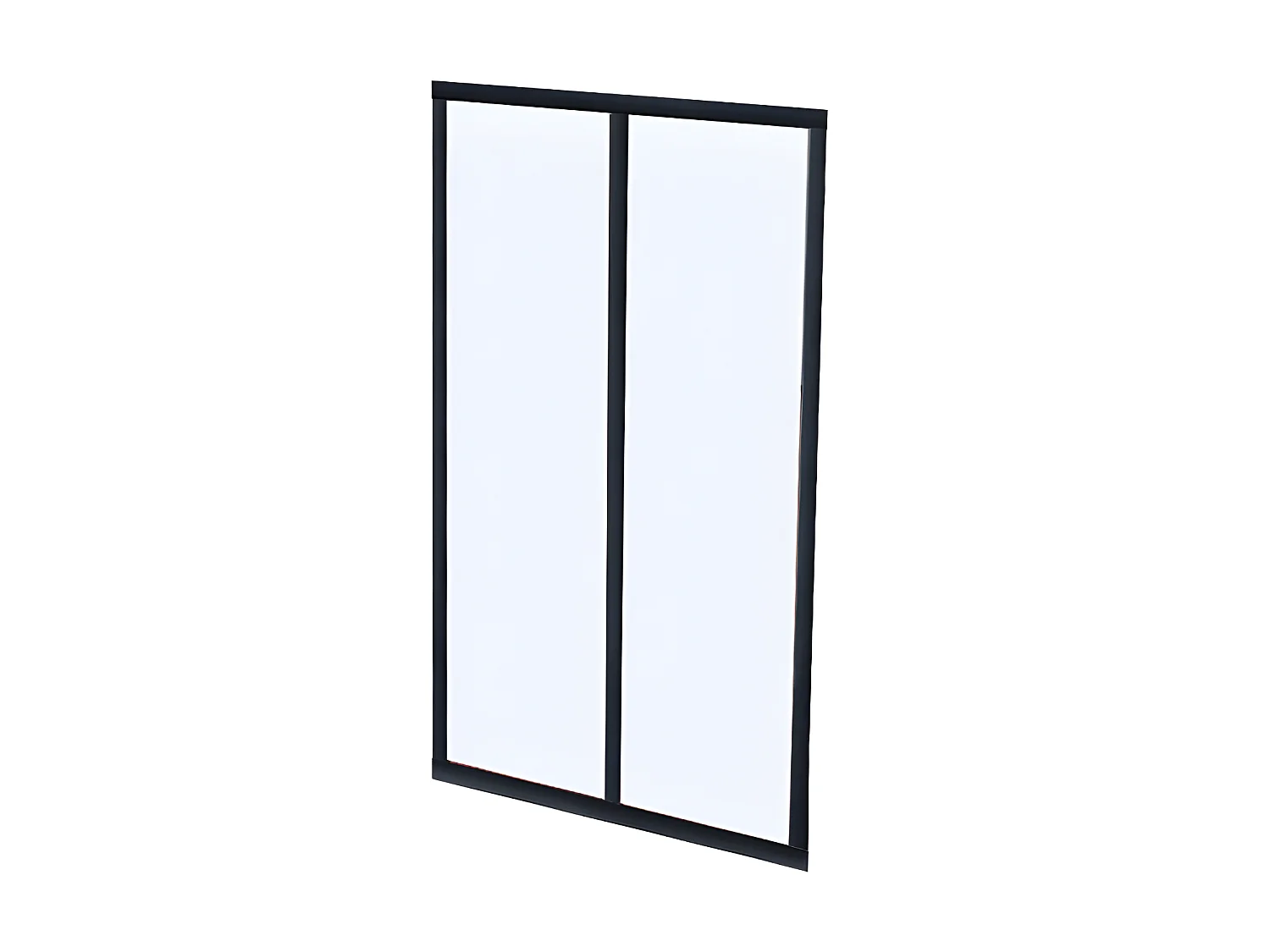 Glazen binnenraam BAYVIEW van aluminium met zwarte poedercoating - 60 x 105 cm