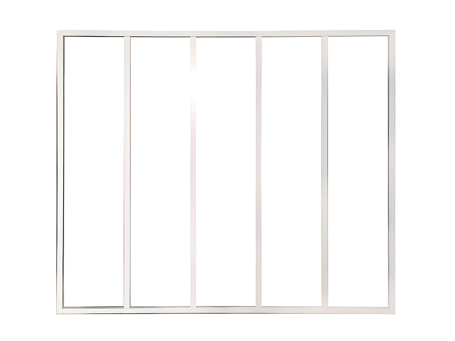 Divisória de vidro BAYVIEW em alumínio termolacado branco - 150x130 cm
