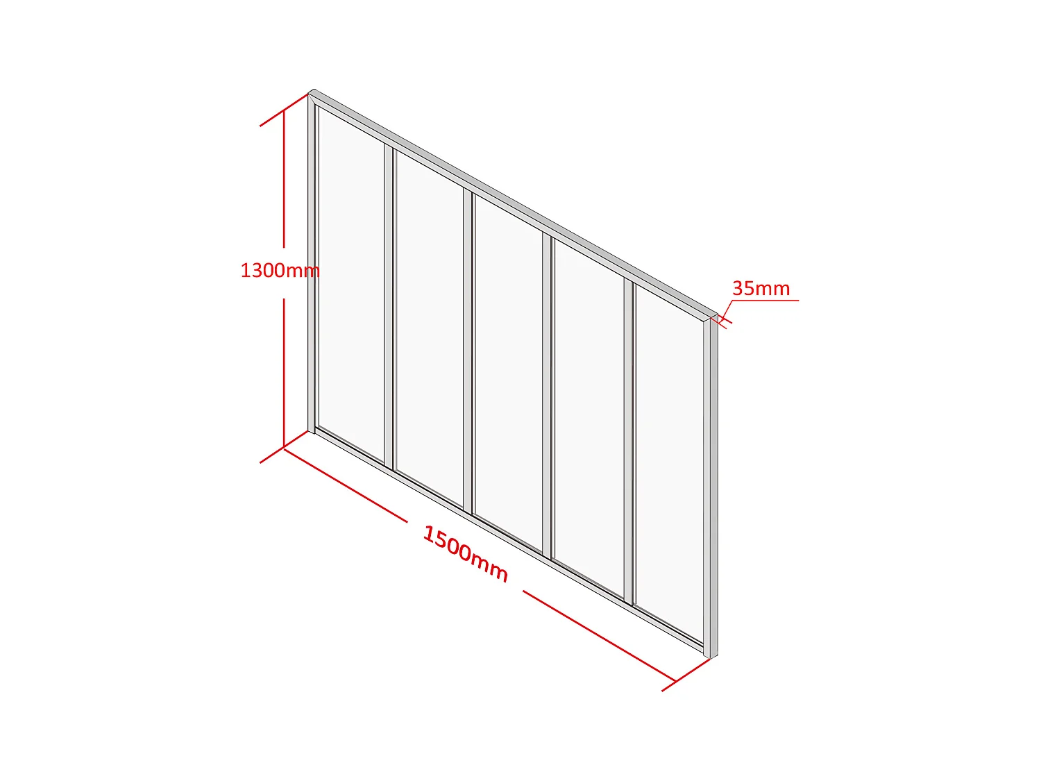 Cristalera atelier BAYVIEW de aluminio termolacado blanco - 150x130 cm