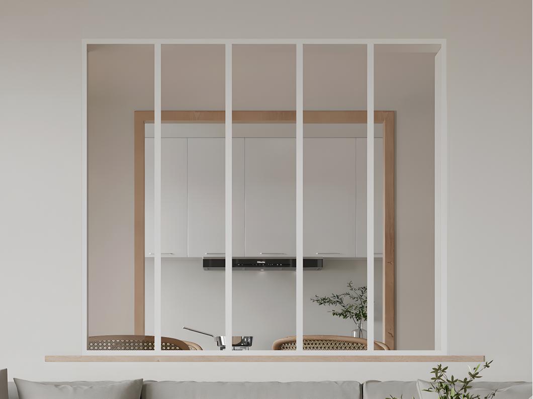 Verrière atelier en aluminium thermolaqué - 150x130 cm - Blanc - BAYVIEW