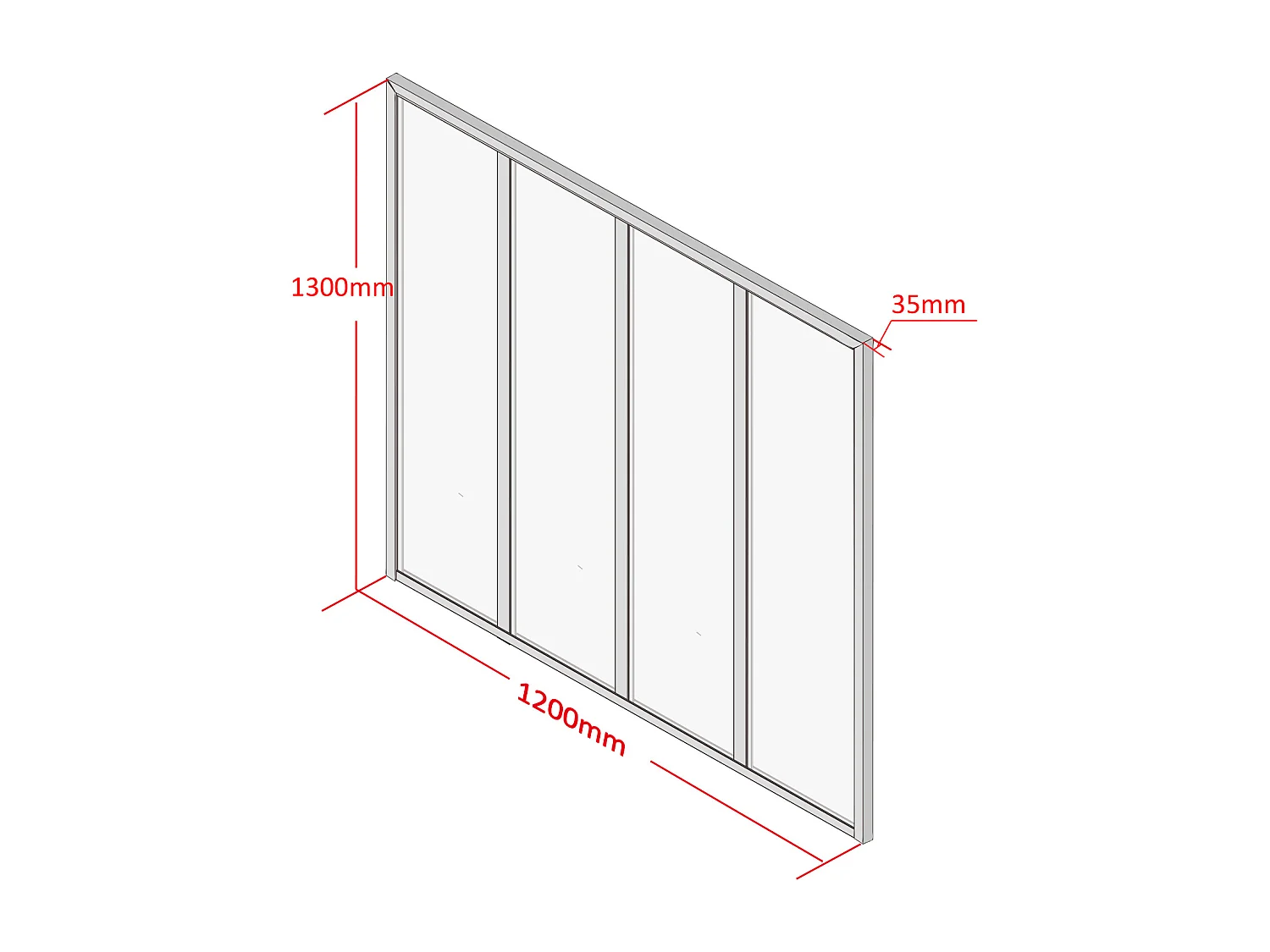 Verrière atelier en aluminium thermolaqué - 120x130 cm - Blanc - BAYVIEW