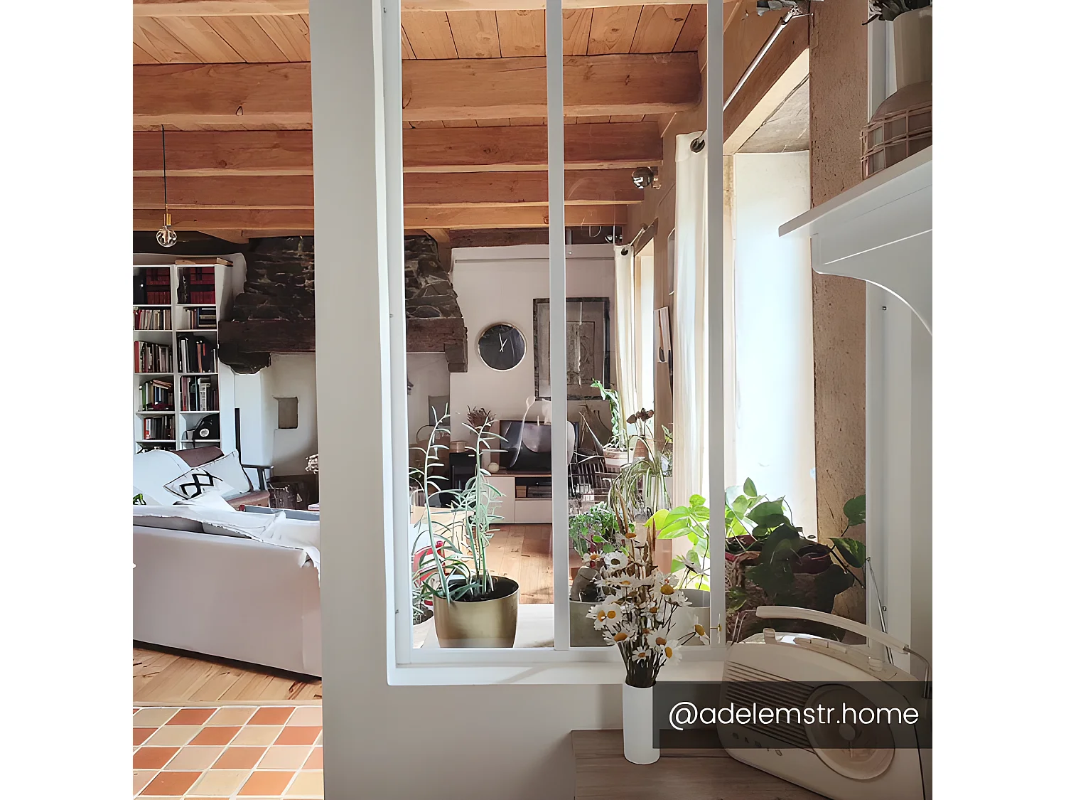 Vetrata stile industriale  90 x 130 cm in alluminio termolaccato bianco - BAYVIEW