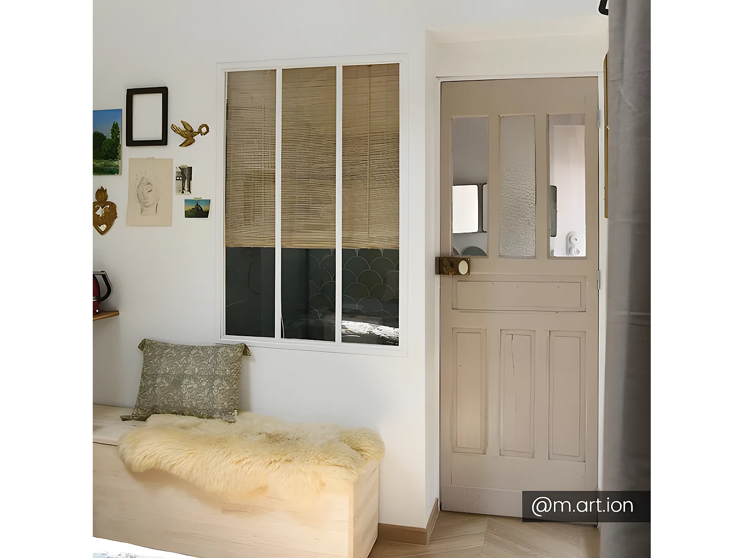 Vetrata stile industriale  90 x 130 cm in alluminio termolaccato bianco - BAYVIEW