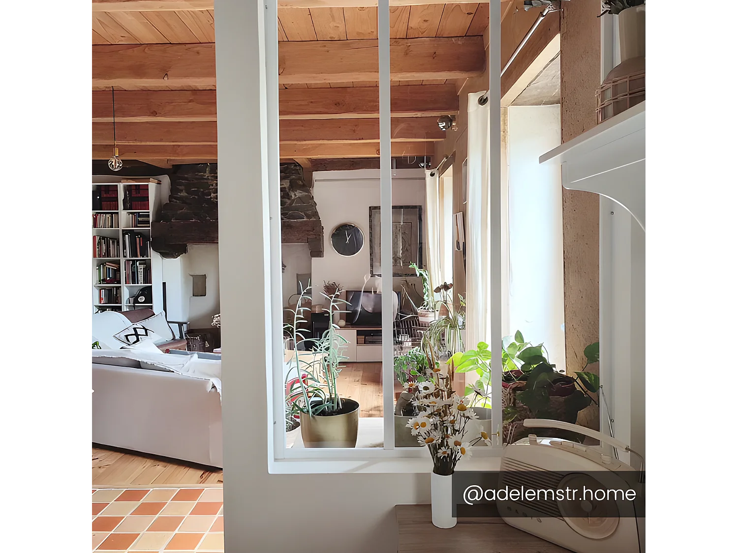 Vetrata stile industriale  90 x 130 cm in alluminio termolaccato bianco - BAYVIEW