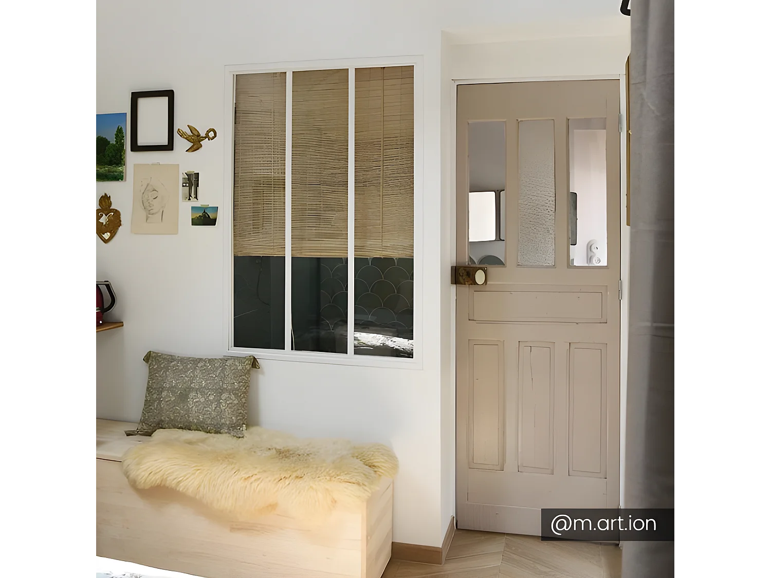 Vetrata stile industriale  90 x 130 cm in alluminio termolaccato bianco - BAYVIEW