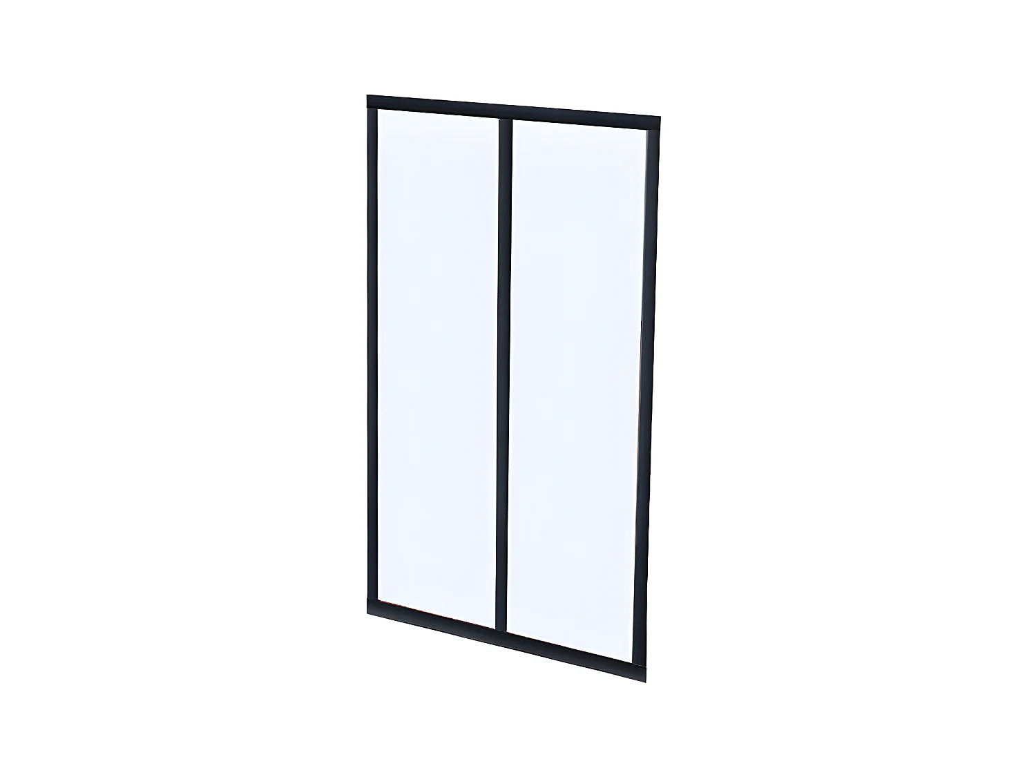 Værkstedsvinduesparti i termolakeret aluminium - 60x130 cm - Sort - BAYVIEW