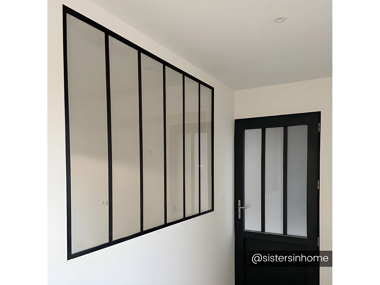 Cristalera atelier BAYVIEW de aluminio termolacado negro - 180x130 cm