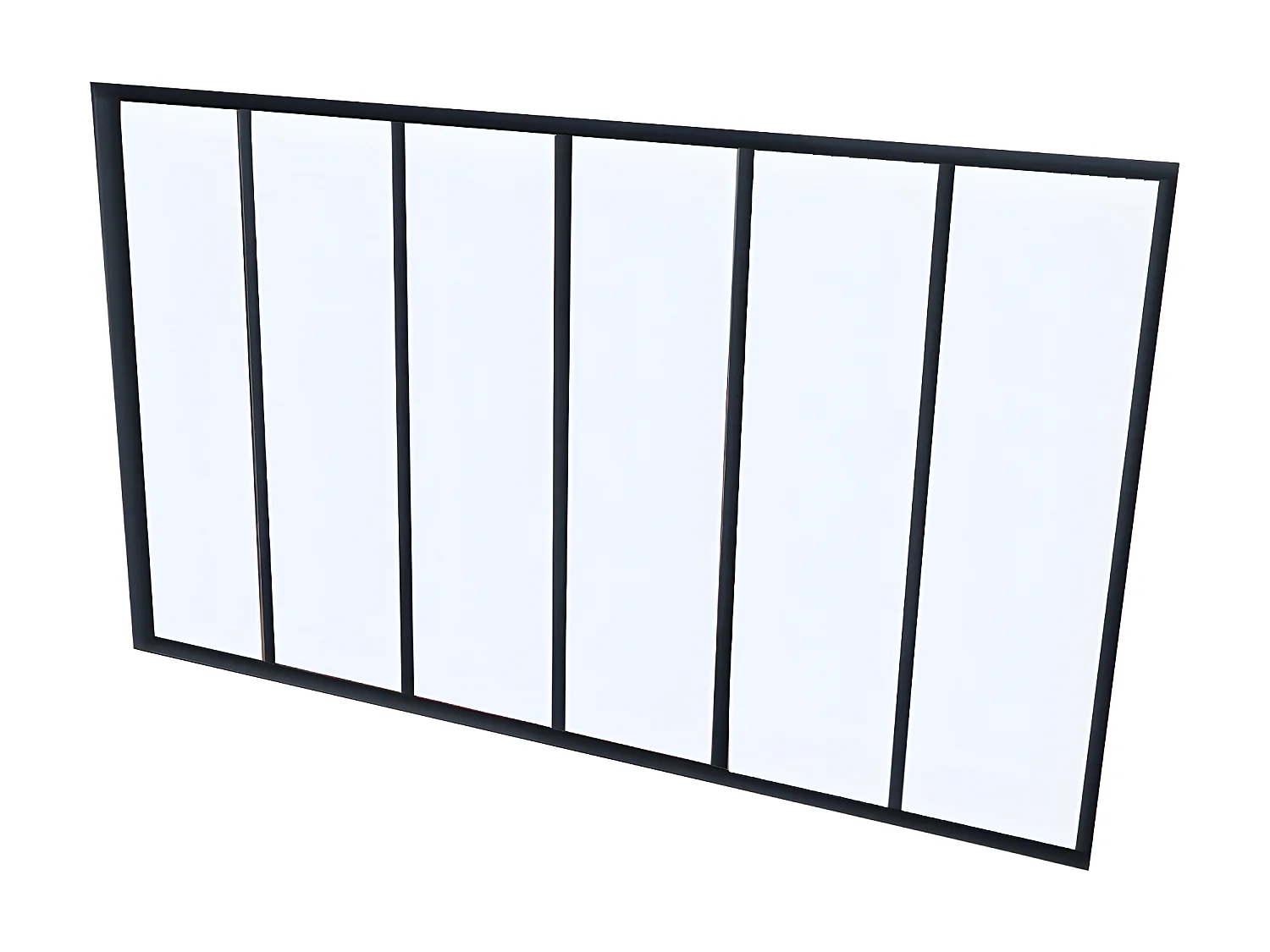 Atelier-Glaswand - 180 x 130 cm - thermolackiertes Aluminium - Schwarz - BAYVIEW