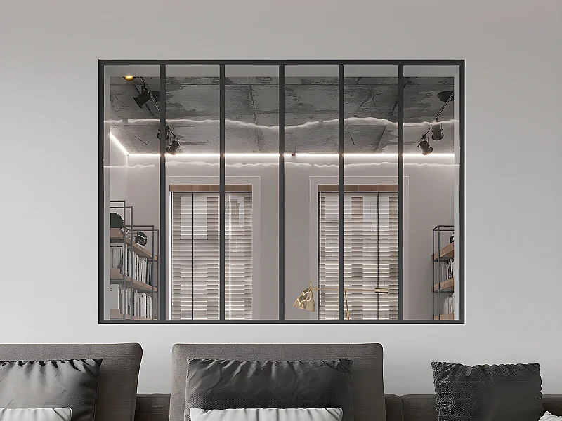 Atelier-Glaswand - 180 x 130 cm - thermolackiertes Aluminium - Schwarz - BAYVIEW