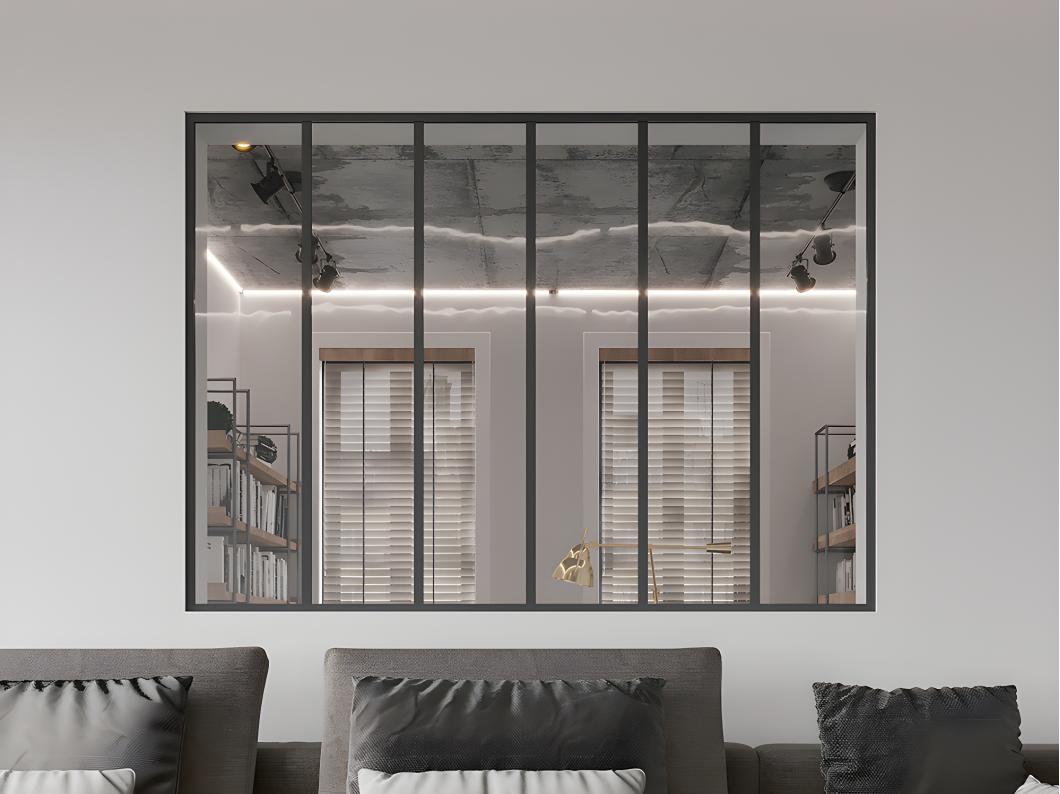 Atelier-Glaswand - 180 x 130 cm - thermolackiertes Aluminium - Schwarz - BAYVIEW