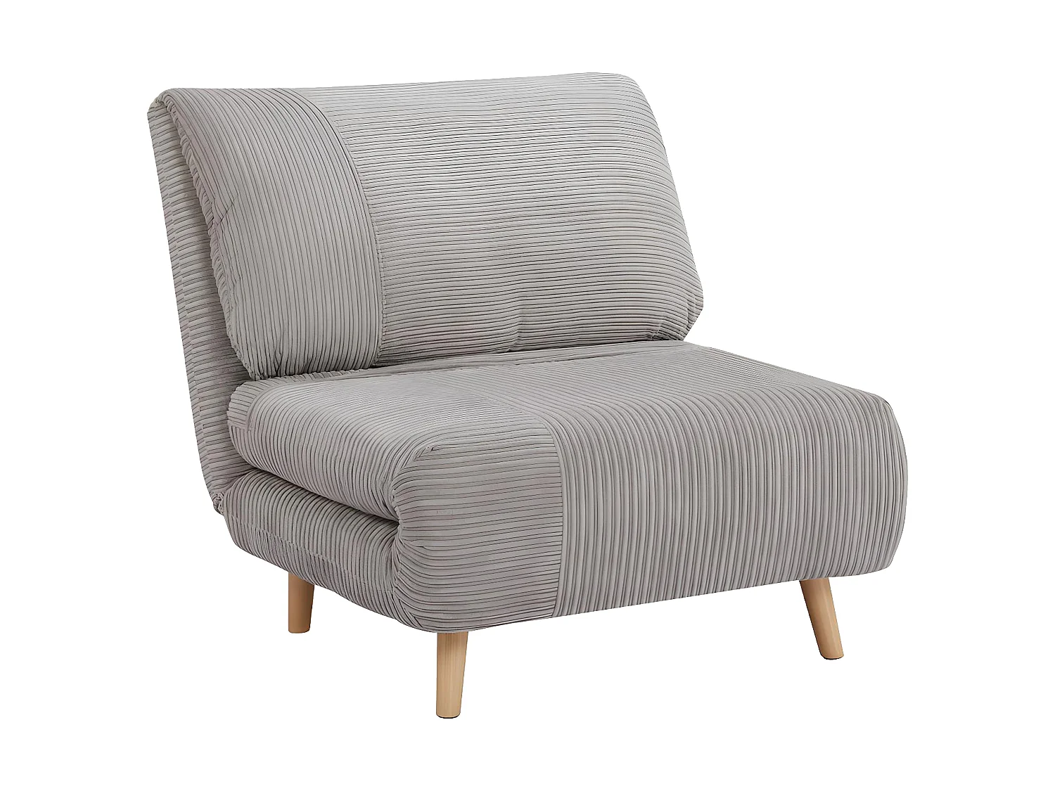 Poltrona letto in velluto a coste Grigio - PALULA