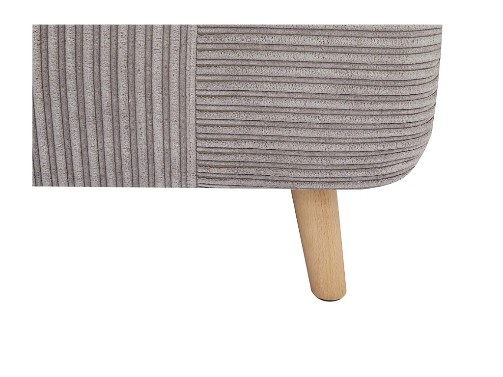 Fauteuil convertible en velours côtelé PALULA - Gris clair