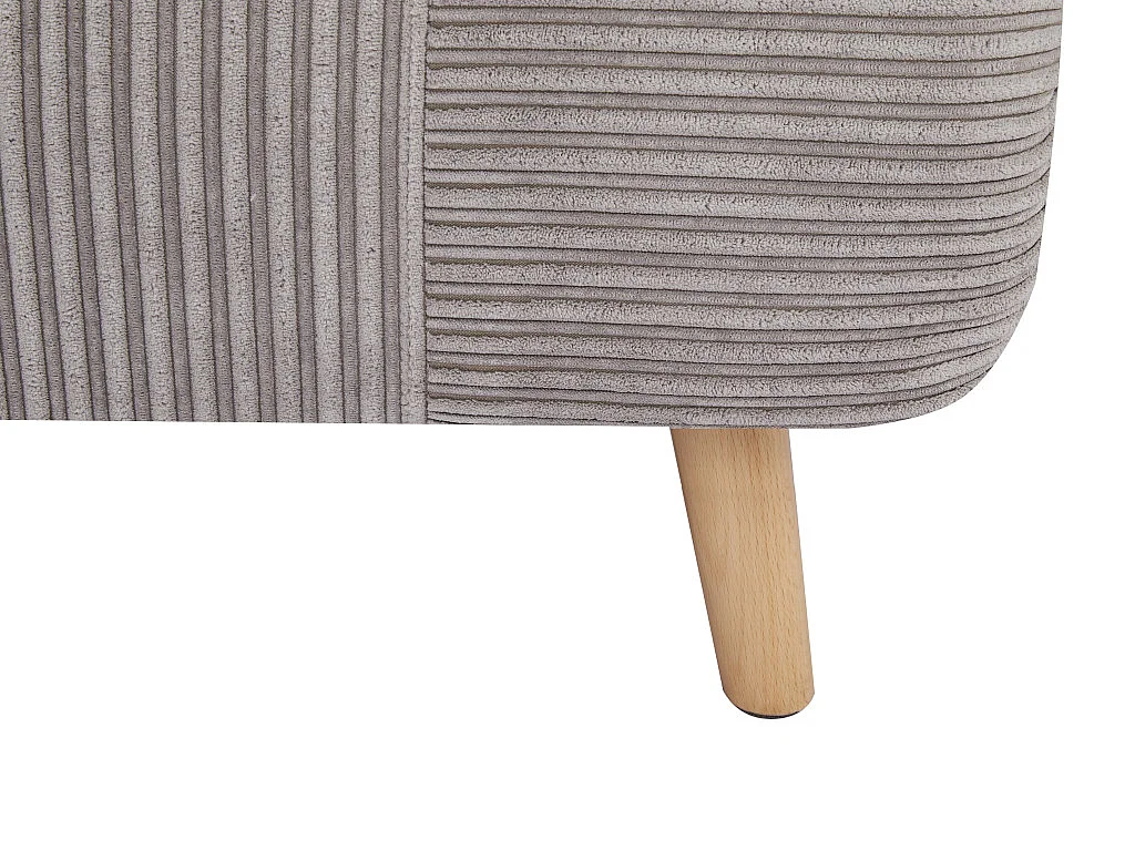Rozkładany fotel welurowy prążkowany PALULA - jasnoszary