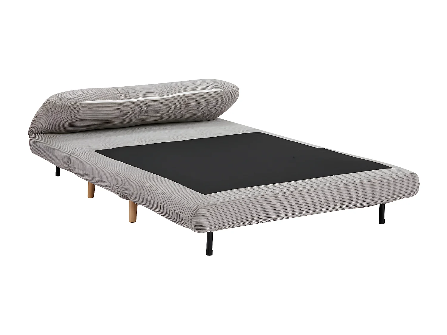 Sofá de 2 lugares convertível em veludo canelado disponível em Cinza-claro - PALULA