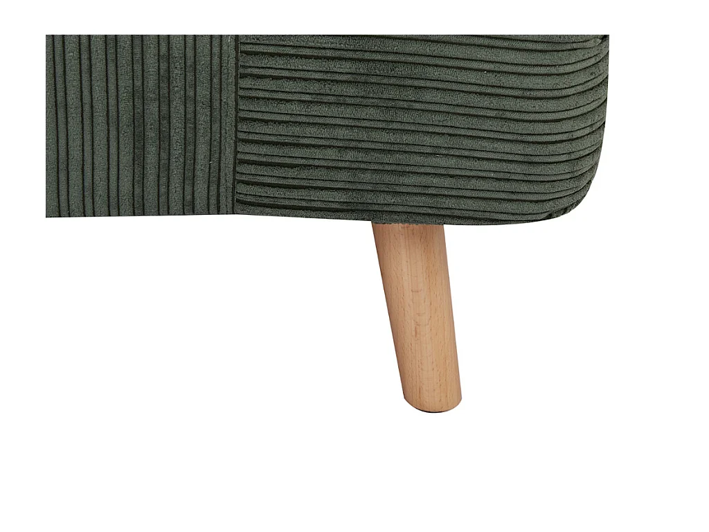 Sillón cama de terciopelo de canalé PALULA - Verde oscuro