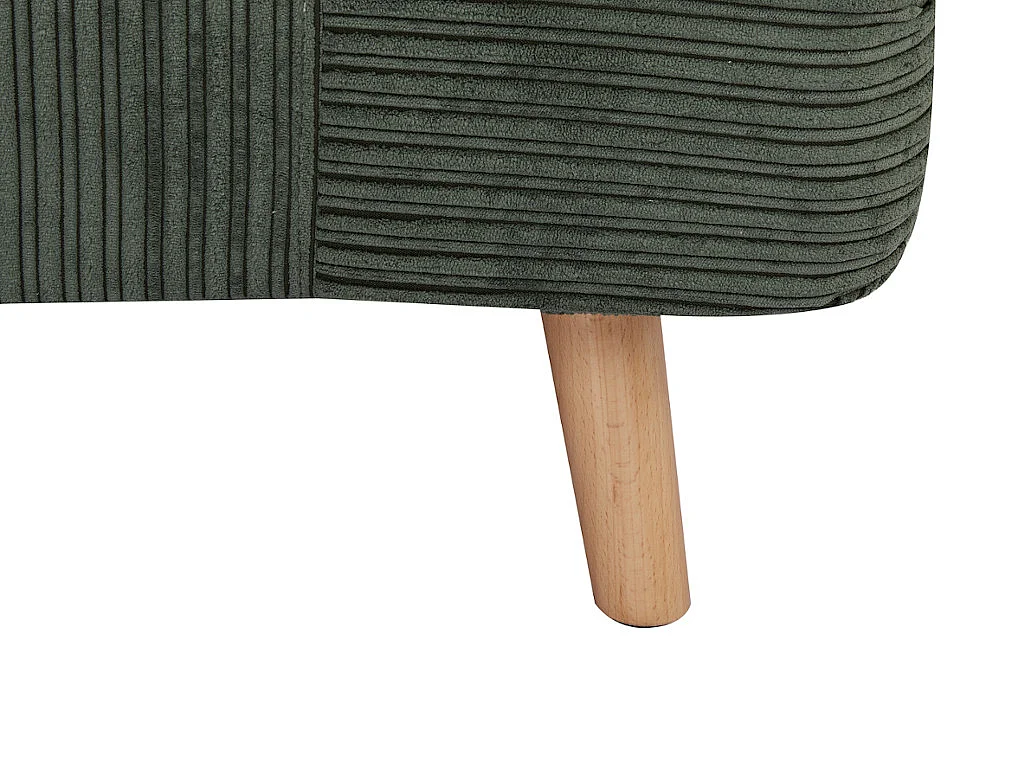 Fauteuil convertible en velours côtelé PALULA - Vert foncé