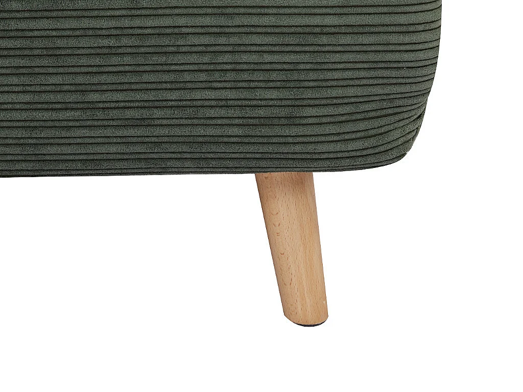 Sofá cama de 2 plazas de terciopelo de canalé PALULA - Verde oscuro