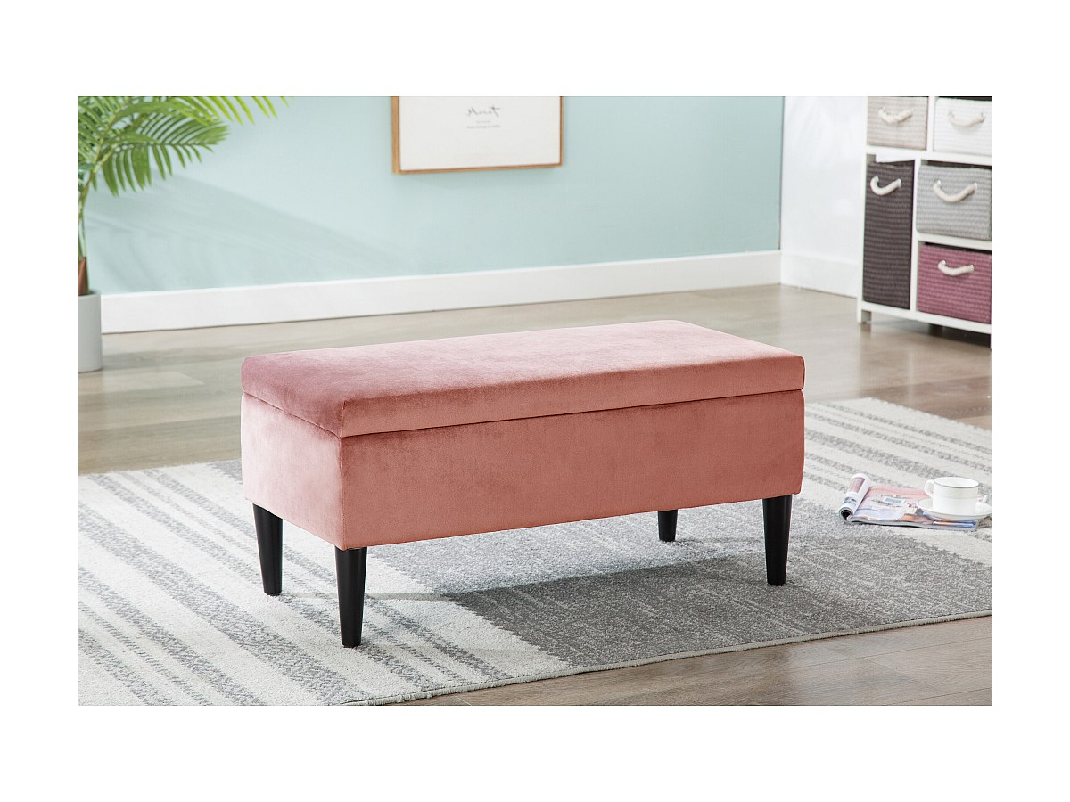 Sitztruhe Truhenbank mit Stauraum Samt BUREN - Rosa kaufen