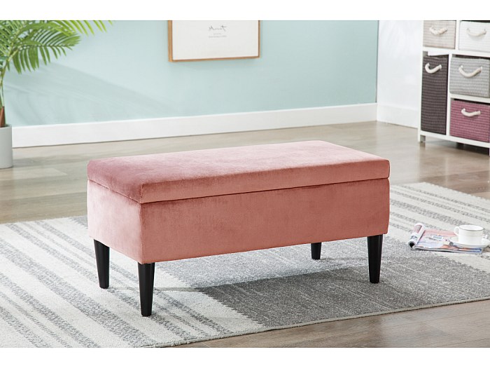 Sitztruhe Truhenbank mit Stauraum Samt BUREN - Rosa kaufen