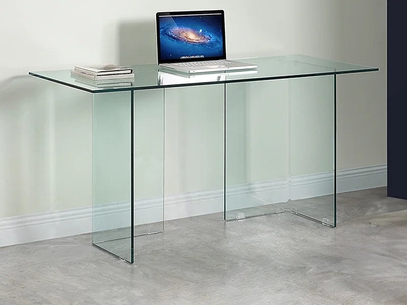 Bureau CLARISSA - Verre trempé - Transparent