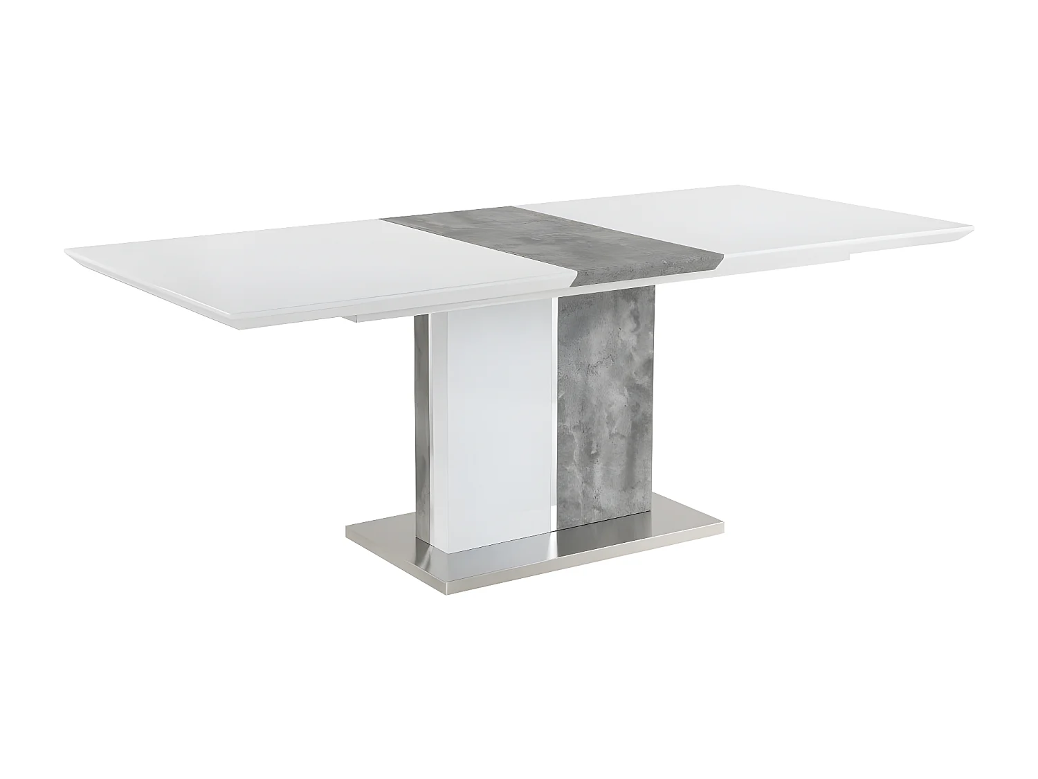 Esstisch ausziehbar - 6 bis 8 Personen - MDF - Weiß & Beton-Optik - EREN